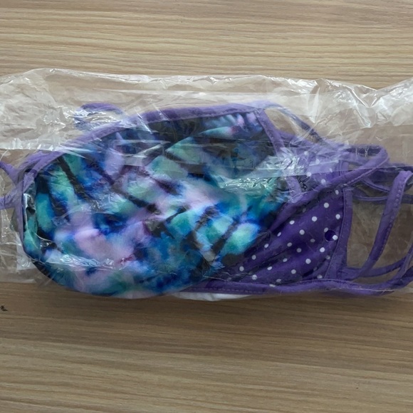NEW Purple Polka Dots Tie Dye Face Mask Assorted 5 Pack - Picture 2 of 2